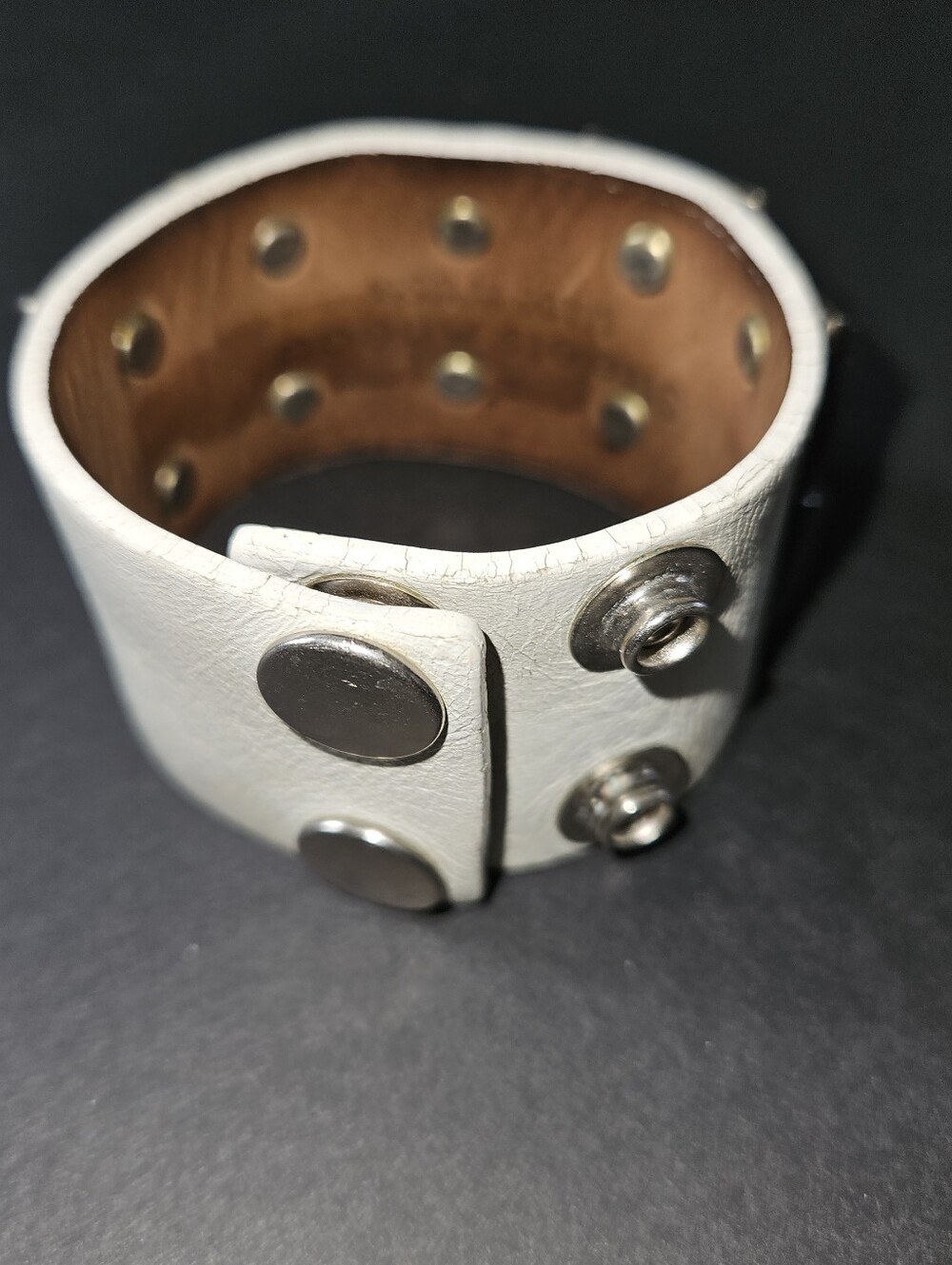 Streets Ahead White Studded Cuff Bracelet - Picture 3 of 8